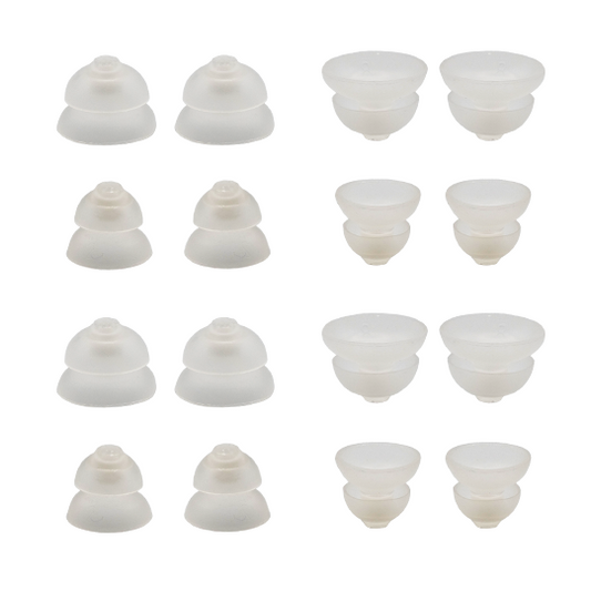 Signia Silk and Sony CRE hearing aid double domes pack of 12 transparent various sizes