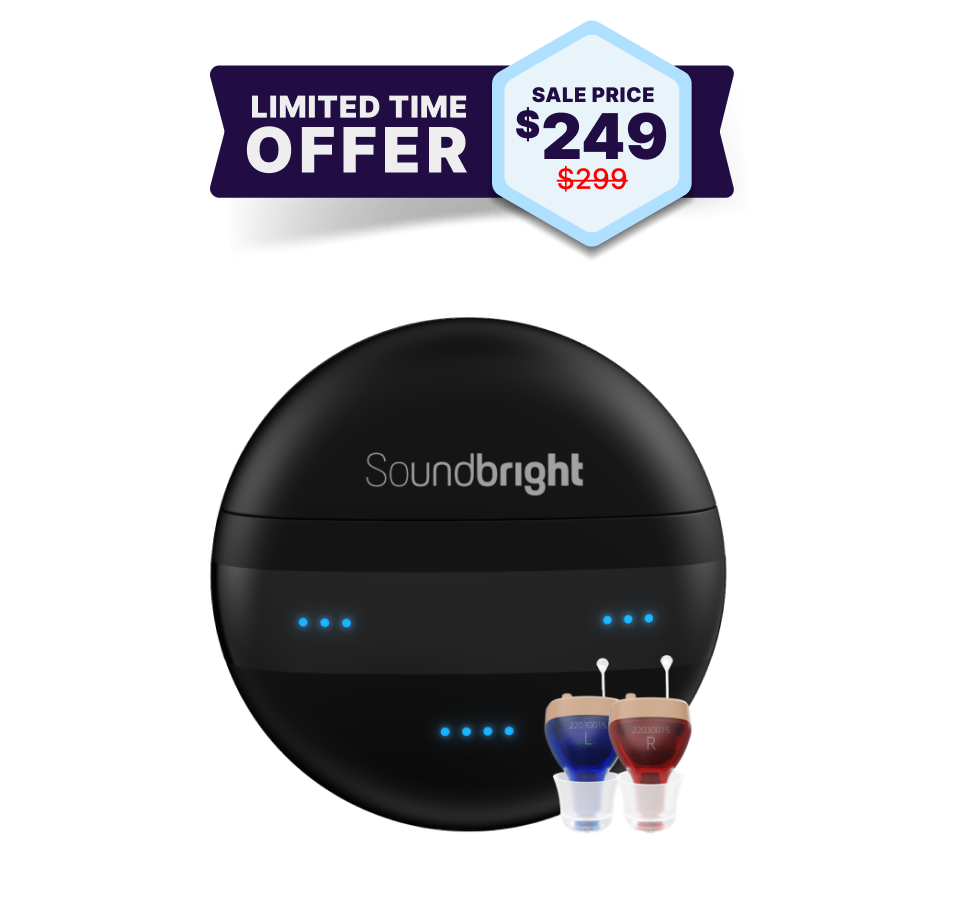 Soundbright Mini Rechargeable In-Ear Hearing Aids, Nearly Invisible